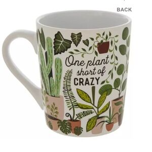 Plant Lover One Plant Short of Crazy Plant Drink Mug Flowers 24 Oz Glass Large